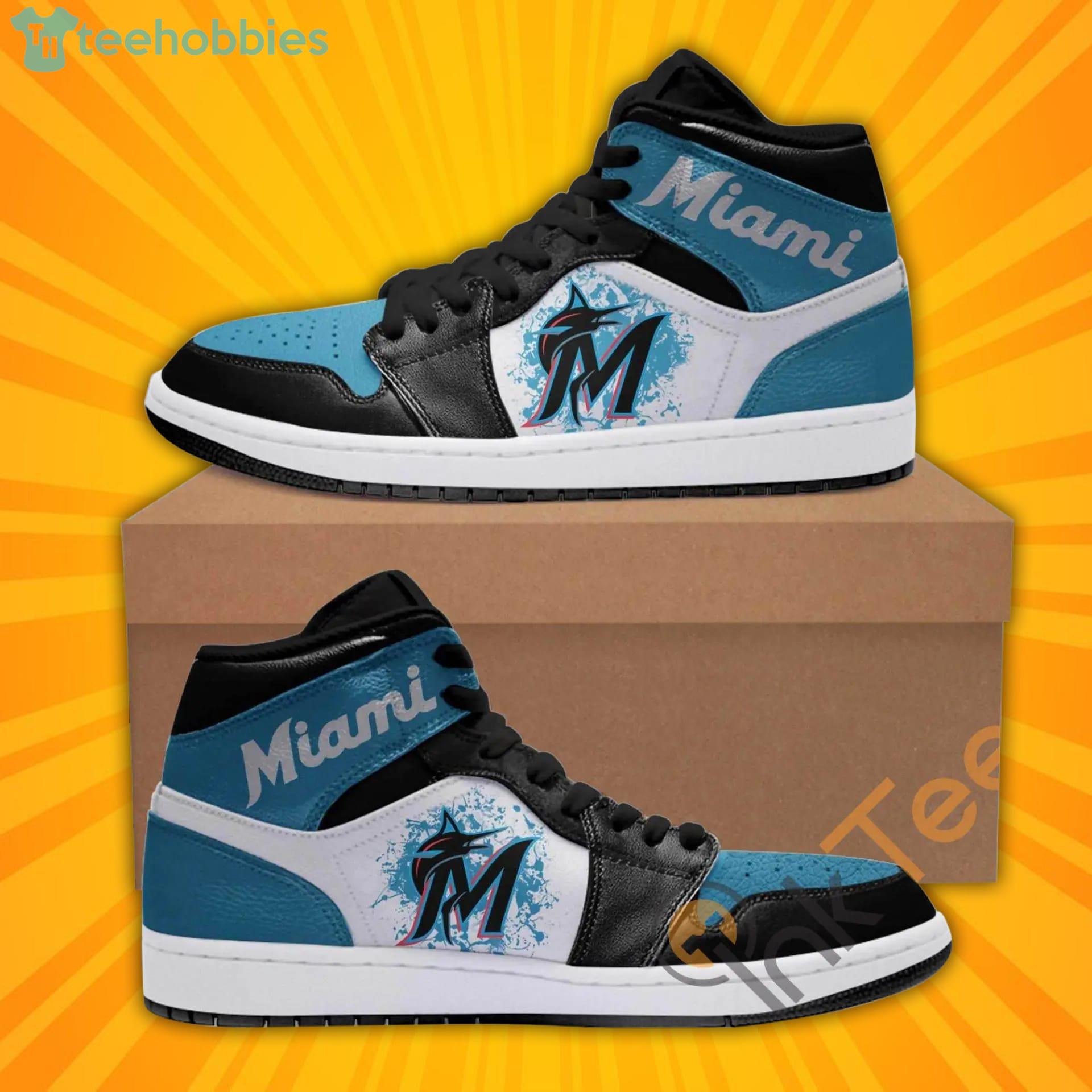 Miami Marlins MLB Mens Air Jordan 1 Low Shoes Gift For Fans Sizes