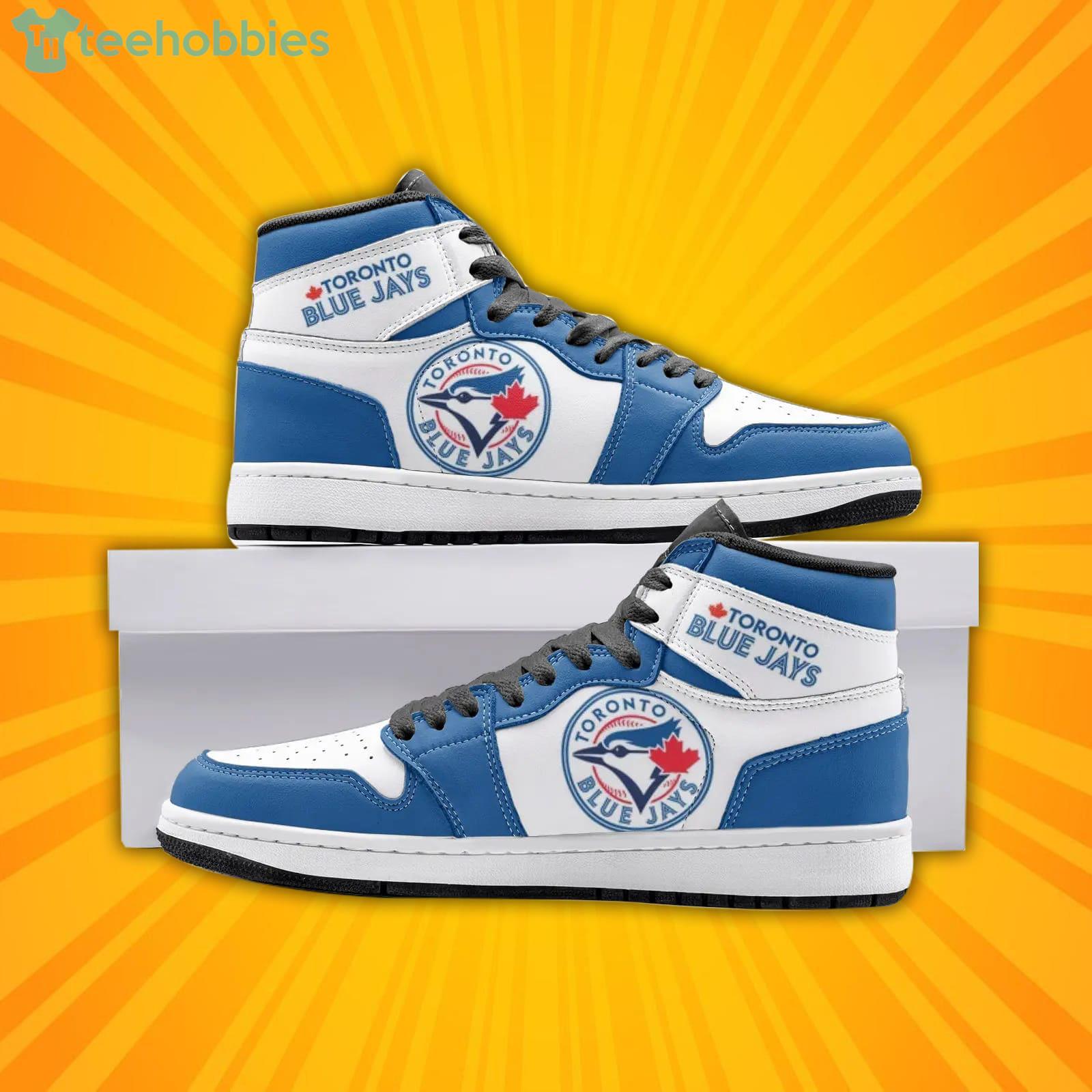 MLB Toronto Blue Jays White And Blue Air Jordan Hightop Shoes Gift For Fans