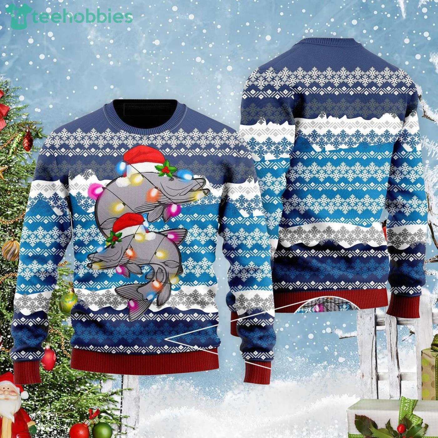 Musky Fishing Christmas Gift Ugly Christmas Sweater Product Photo 1