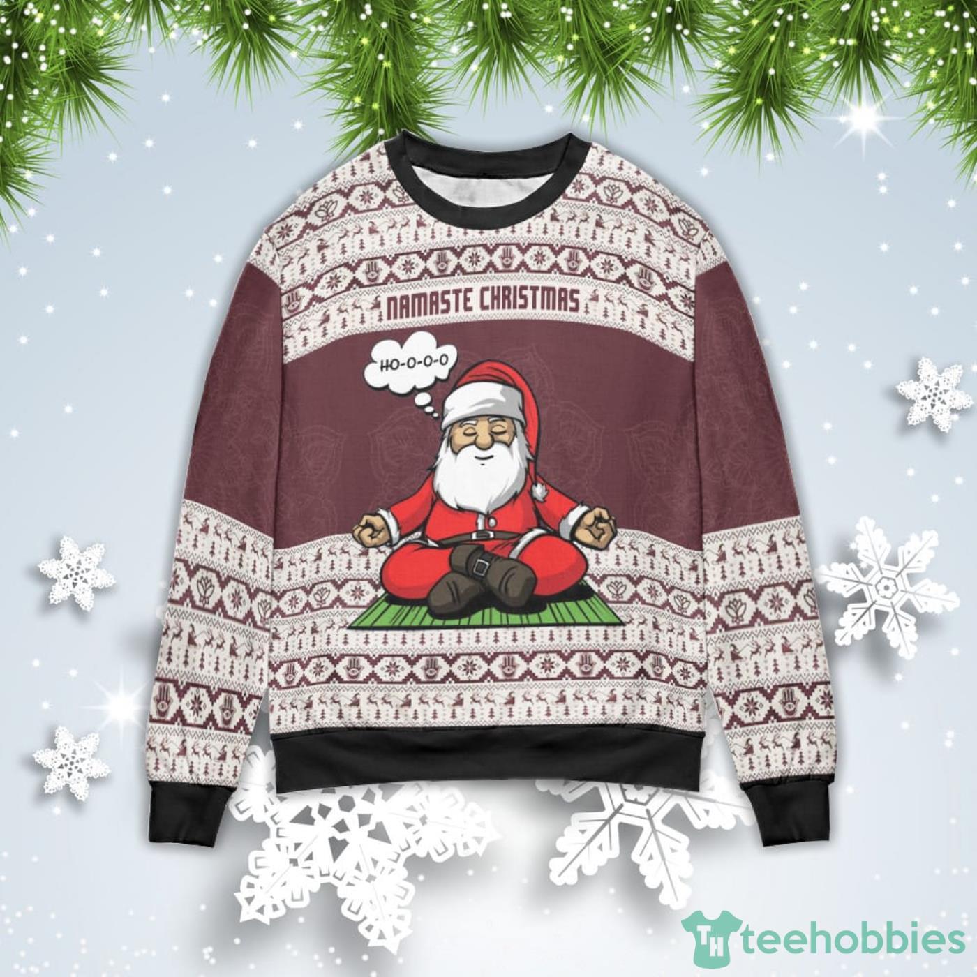 Namaste Christmas Gift Ugly Christmas Sweater Product Photo 1