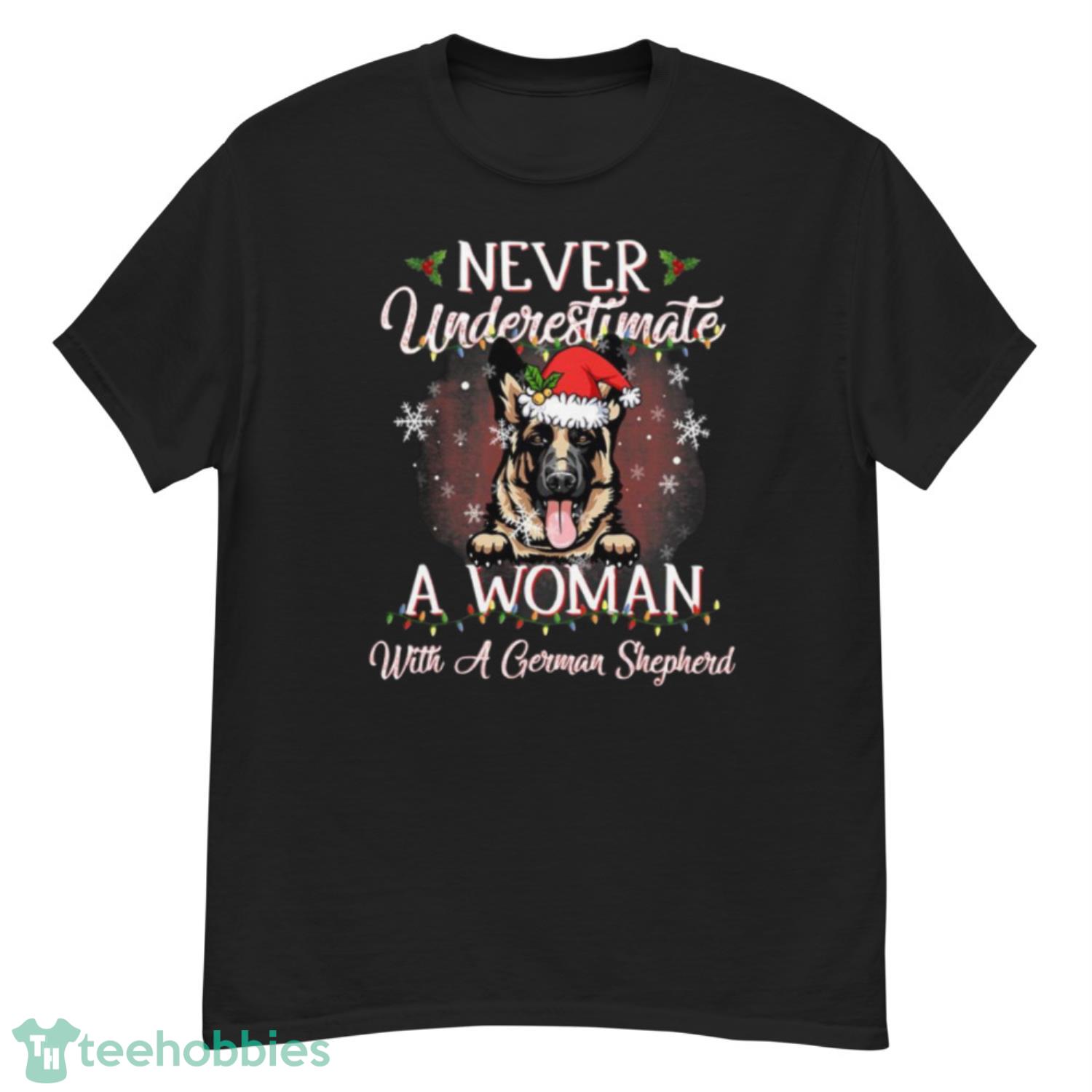 Never Underestimate A Woman With German Shepherd Christmas Shirt - G500 Men’s Classic T-Shirt