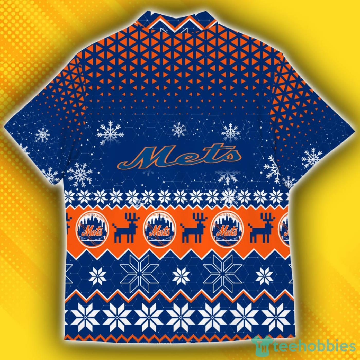 New York Mets American Ugly Christmas Sweater Pattern Hawaiian Shirt For  Fans