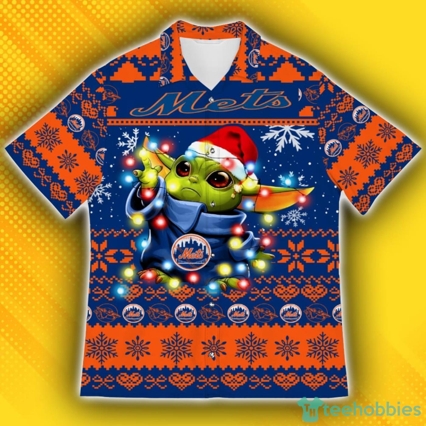 New York Mets American Ugly Christmas Sweater Pattern Hawaiian Shirt For  Fans