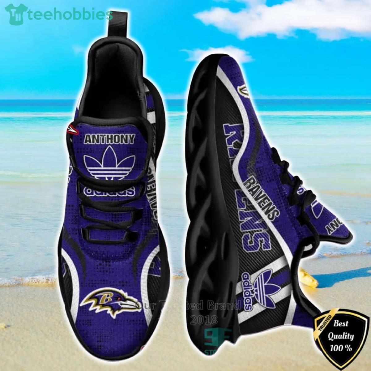 NFL Camo Fishing Baltimore Ravens Custom Name Max Soul Shoes Gift