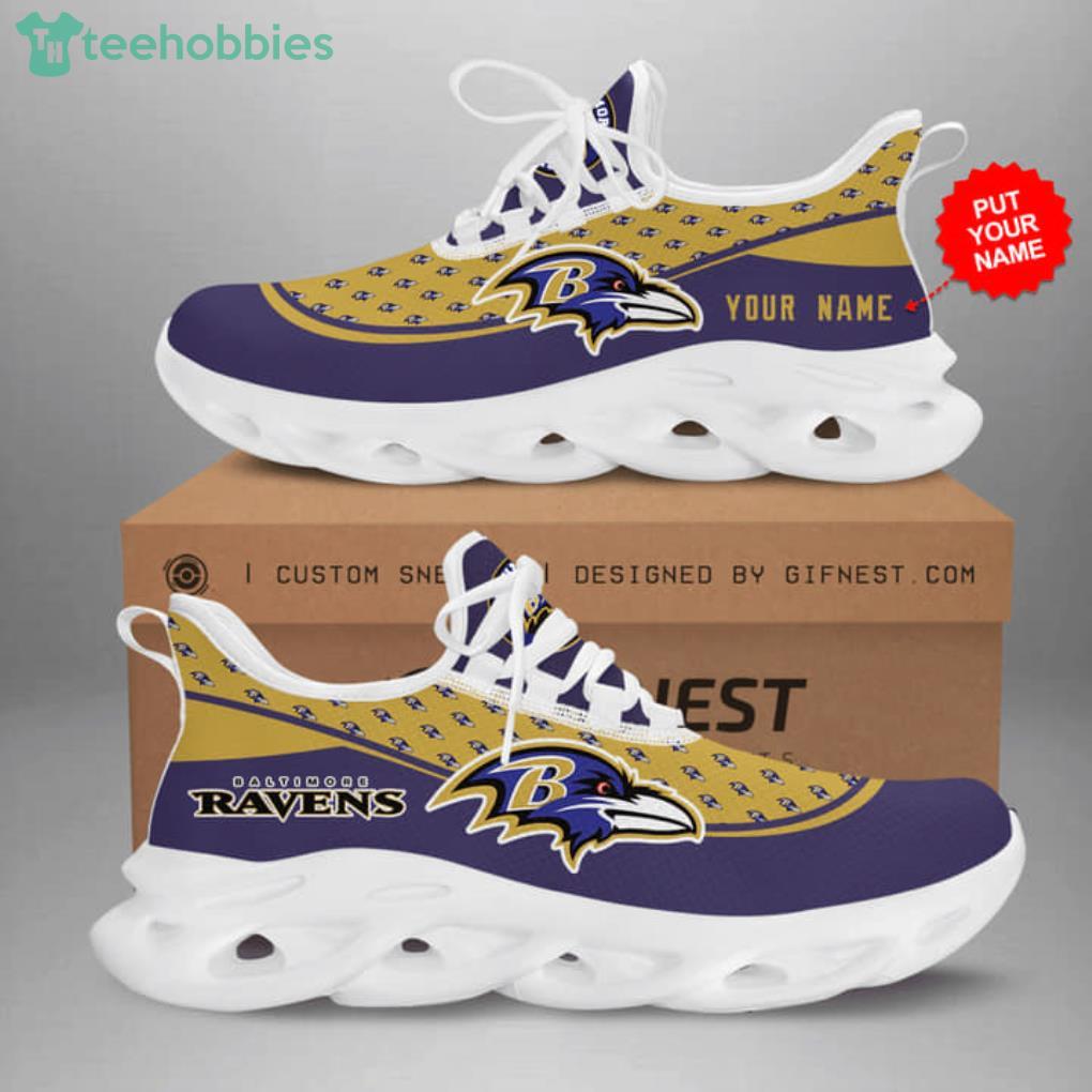 NFL Camo Fishing Baltimore Ravens Custom Name Max Soul Shoes Gift Fans -  Freedomdesign