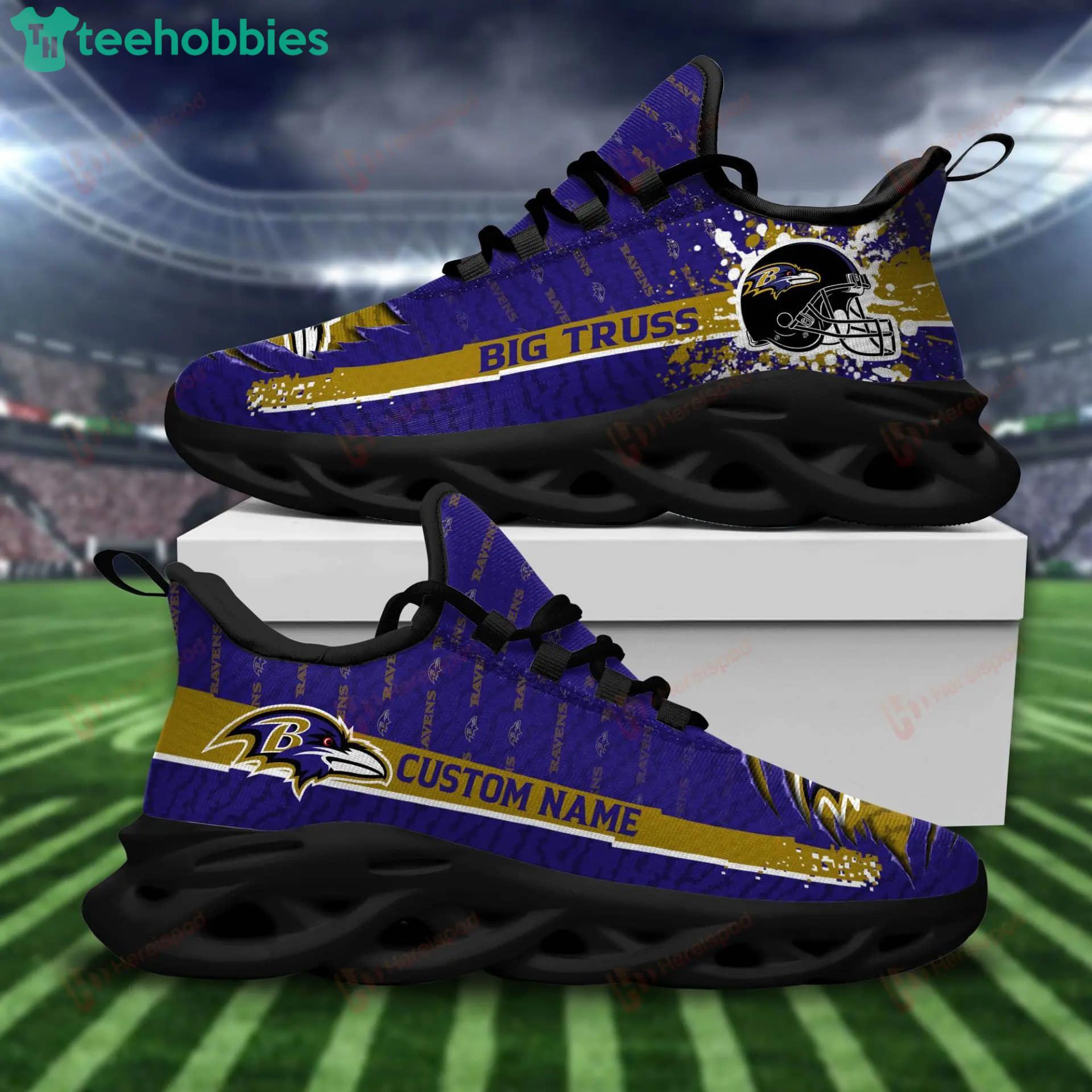 NFL Camo Fishing Baltimore Ravens Custom Name Max Soul Shoes Gift Fans -  Freedomdesign