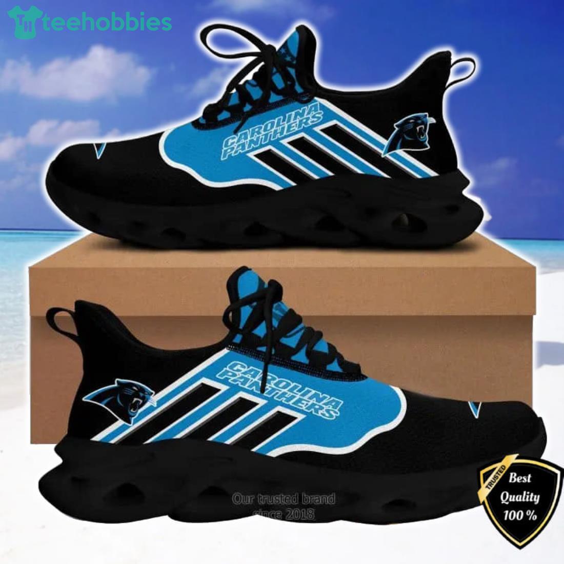 NFL Carolina Panthers Blue Black Max Soul Shoes Gift For Fans Sport