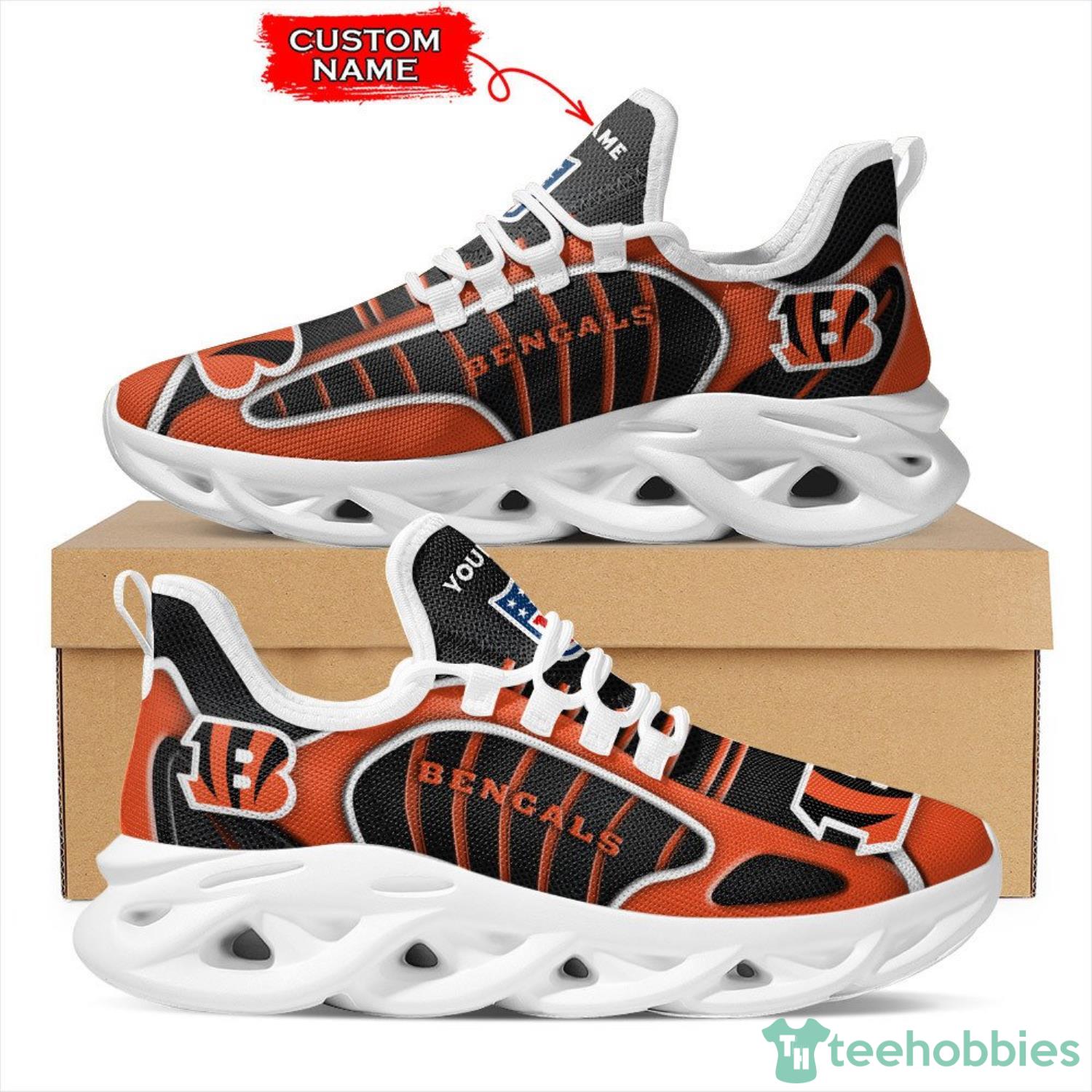 NFL Cincinnati Bengals Striped Custom Name Max Soul Sneaker Product Photo 1