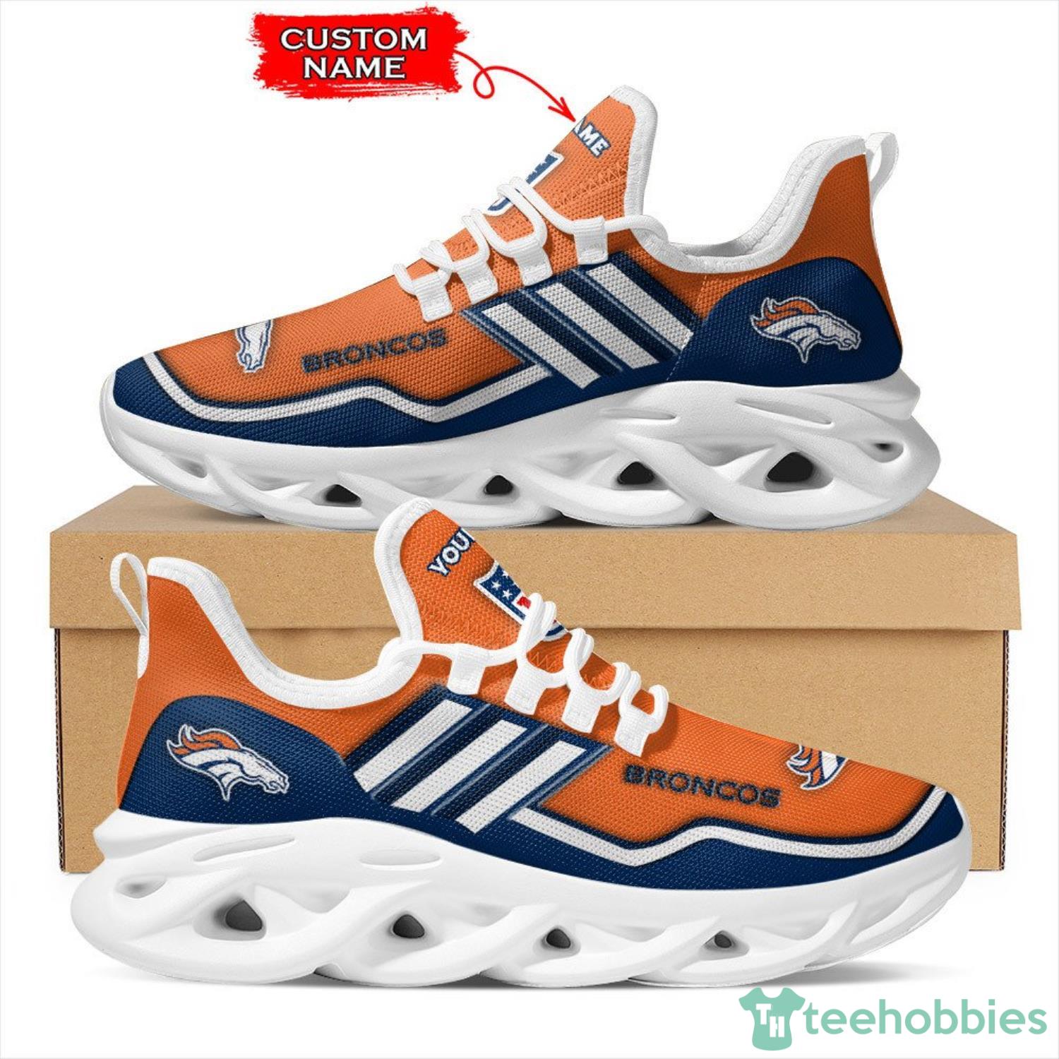 NFL Denver Broncos White Striped Max Soul Sneaker Shoes Product Photo 1