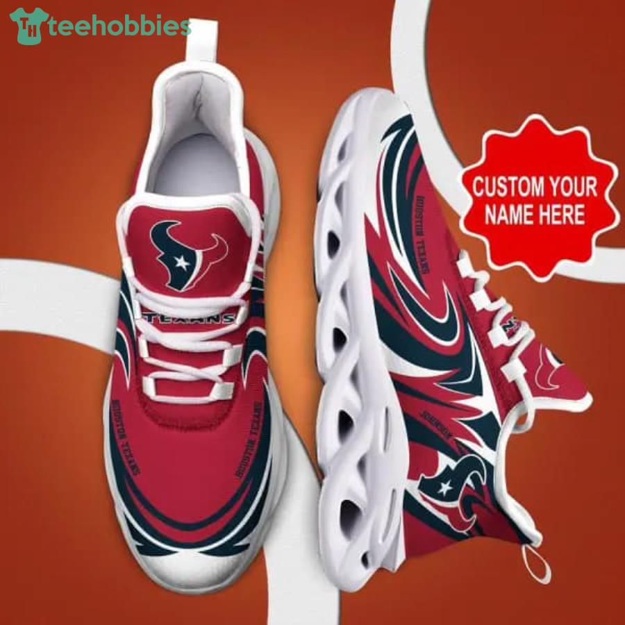 NFL Houston Texans Custom Name Red Max Soul Shoes Gift For Fans Sport Product Photo 1