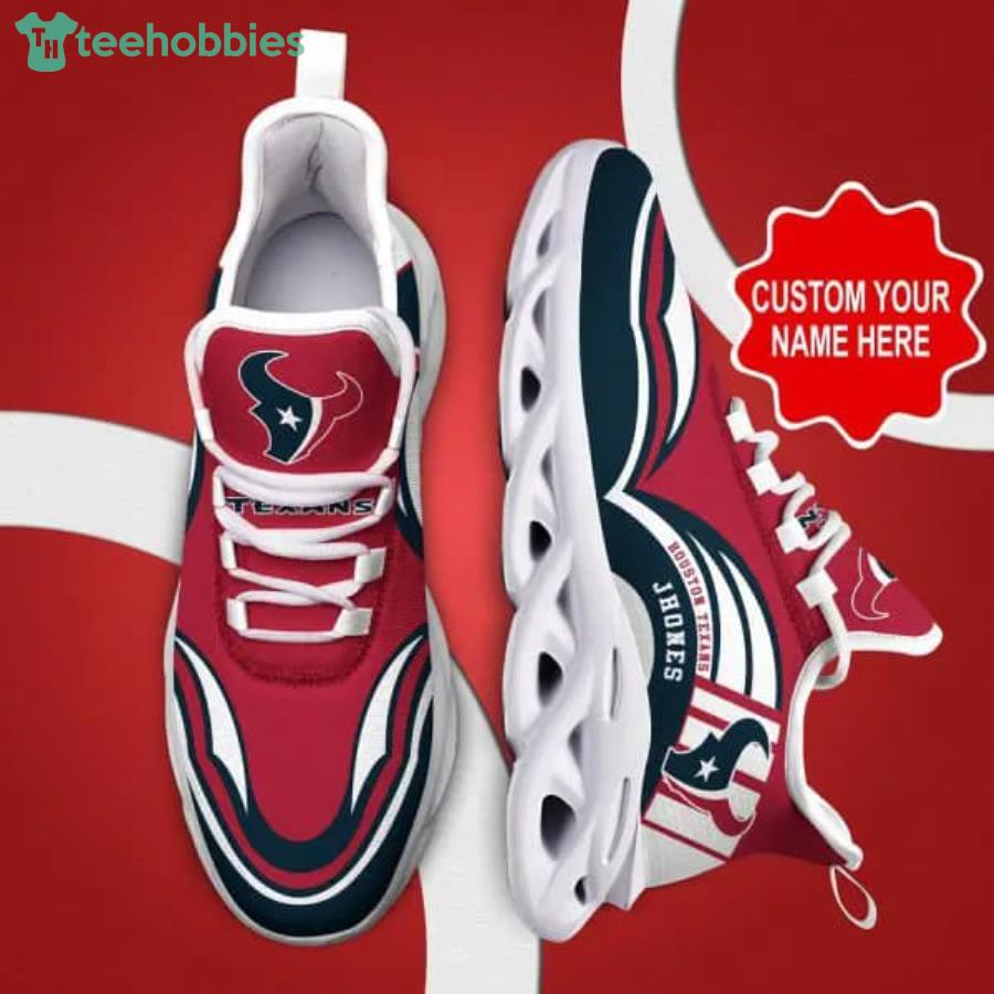 NFL Houston Texans Custom Name Red Max Soul Shoes Gift For Fans Product Photo 1