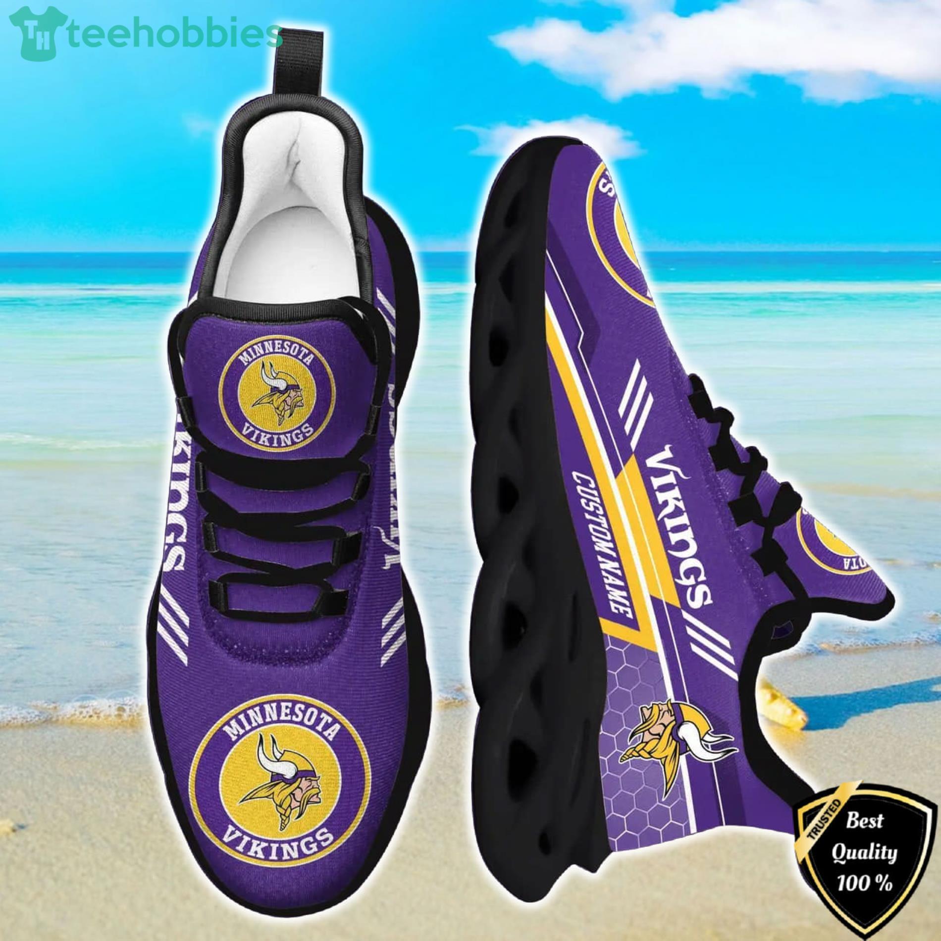 Minnesota Vikings Custom Name For Fans NFL Max Soul Shoes Men And Women  Running Shoes