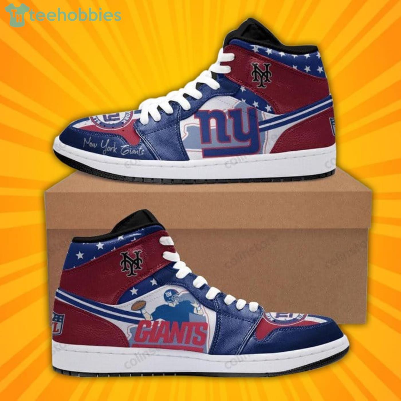 New York Giants Fans Custom Name Air Jordan 13 Sneaker Shoes - Freedomdesign