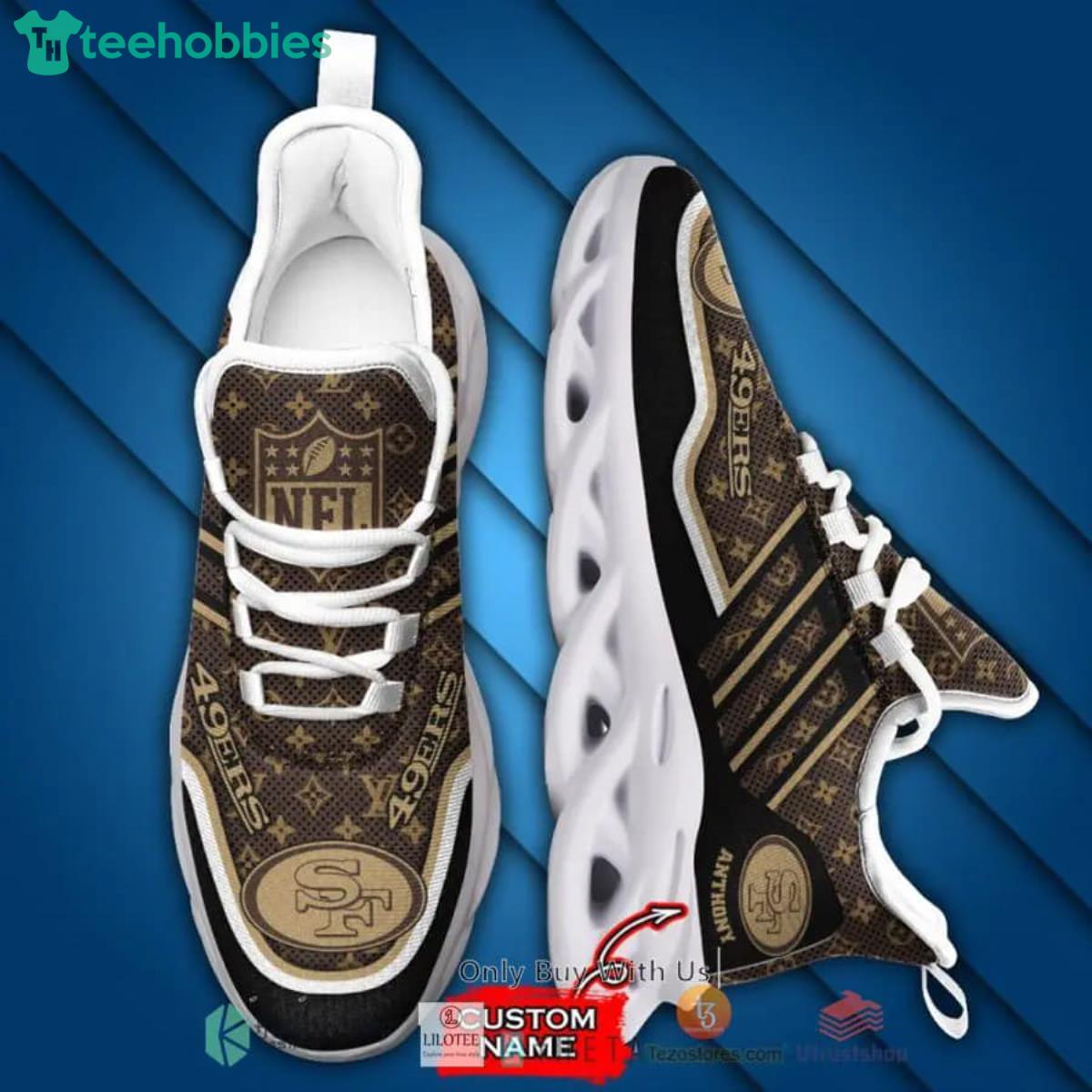NFL San Francisco 49ers Custom Name Black Max Soul Shoes Gift For Fans Sport Product Photo 1