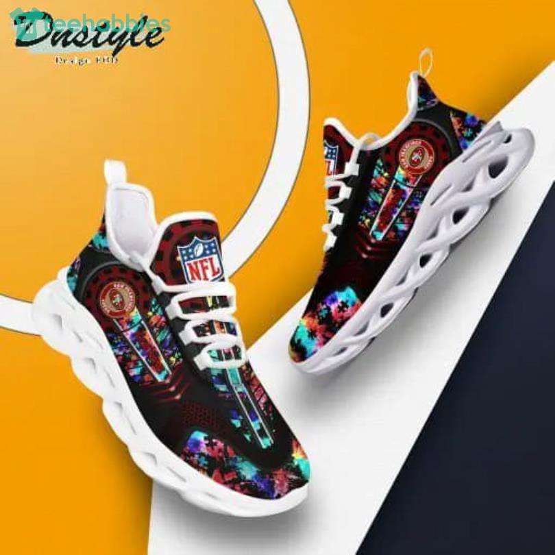 NFL San Francisco 49ers Custom Name Colorful Max Soul Shoes Gift For Fans Sport Product Photo 1