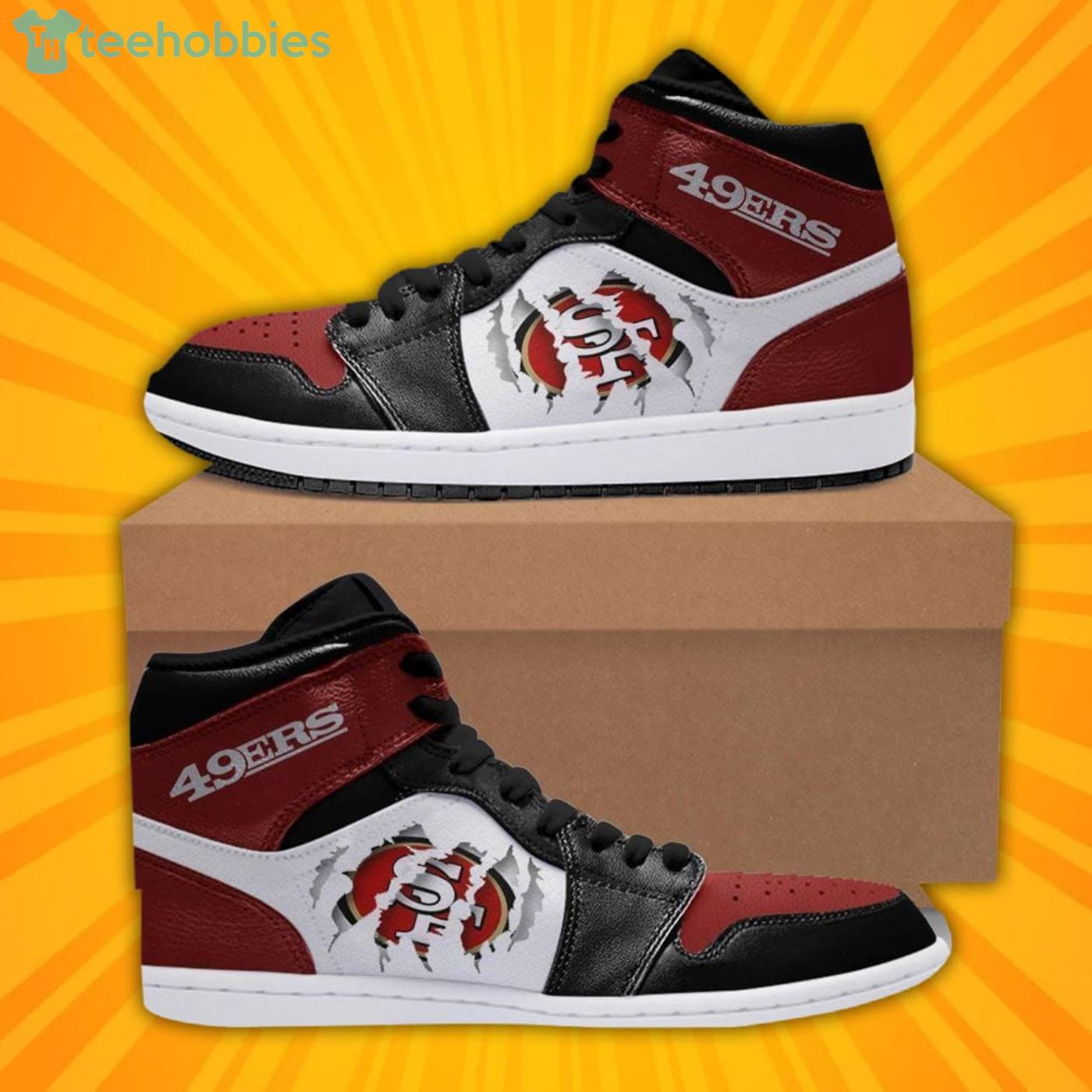 NFL San Francisco 49ers Red Black Air Jordan 1 High Sneakers