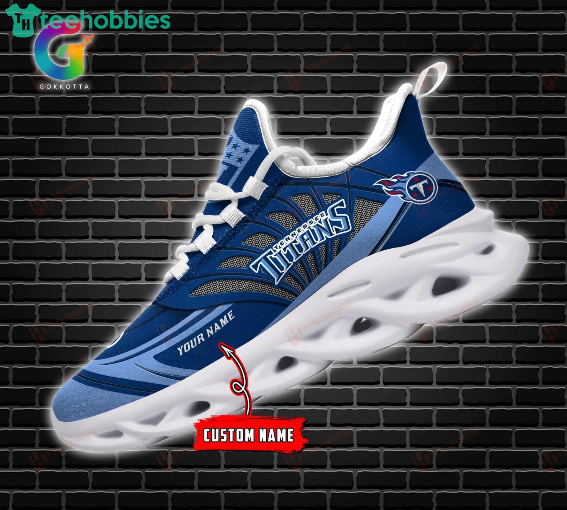 Personalized Name NFL Baltimore Ravens Flame Logo Max Soul Shoes Gift Fans  - Freedomdesign