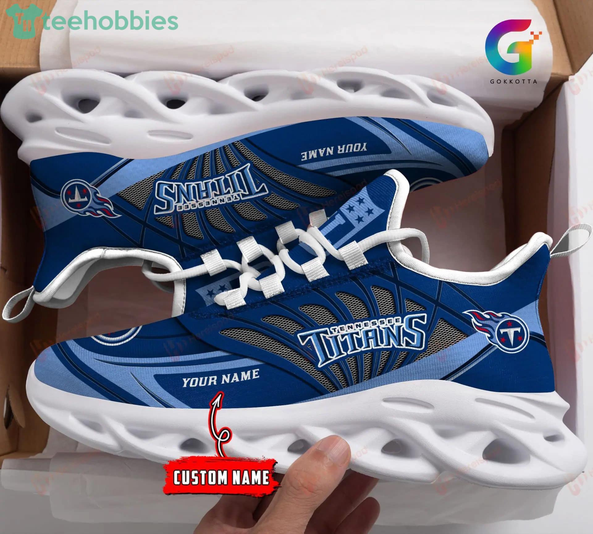 Tennessee Titans Personalized Name NFL Max Soul Shoes Men And