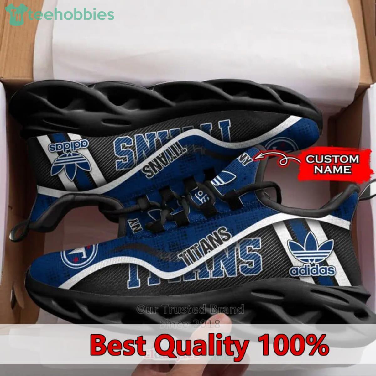 Personalize NFL Tennessee Titans Navy Blue Max Sole Sneakers Shoes -  T-shirts Low Price