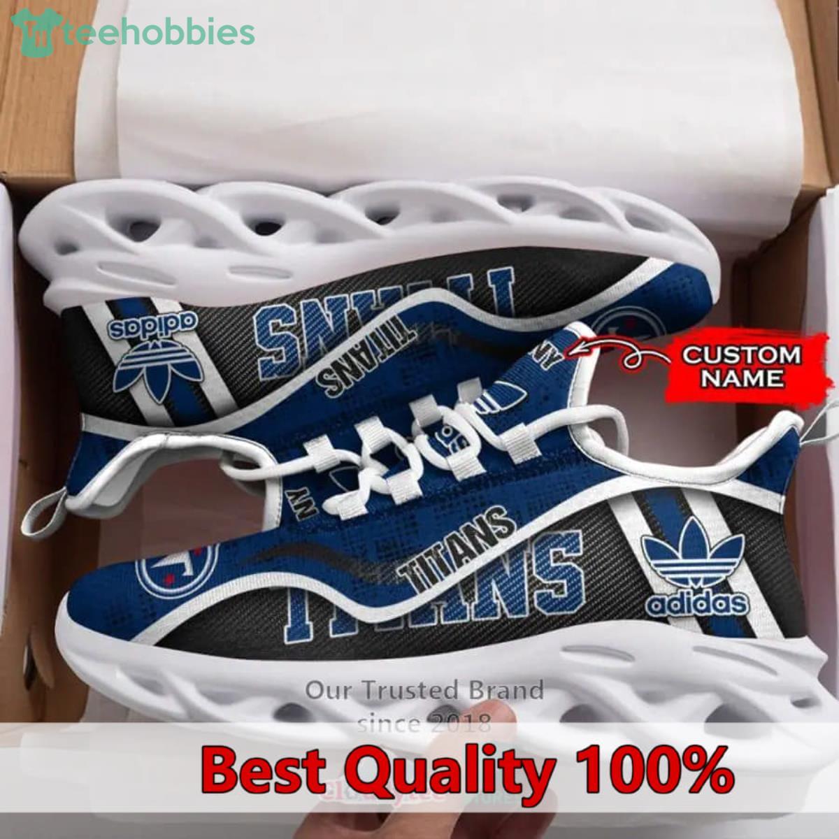 NFL Tennessee Titans Custom Name Navy Blue Max Soul Shoes Gift For Fans Sport Product Photo 1