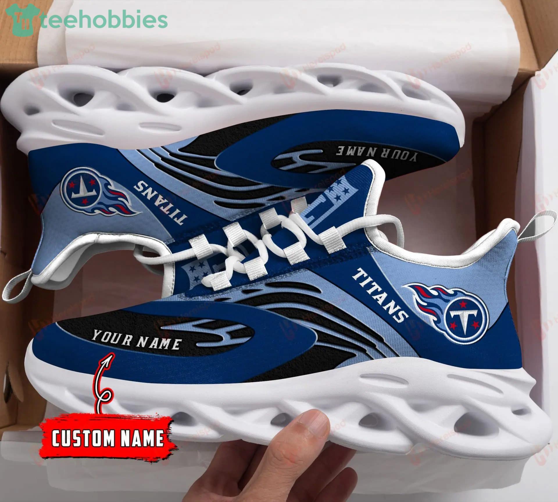 NFL Tennessee Titans New Design Logo Max Soul Shoes Custom Name