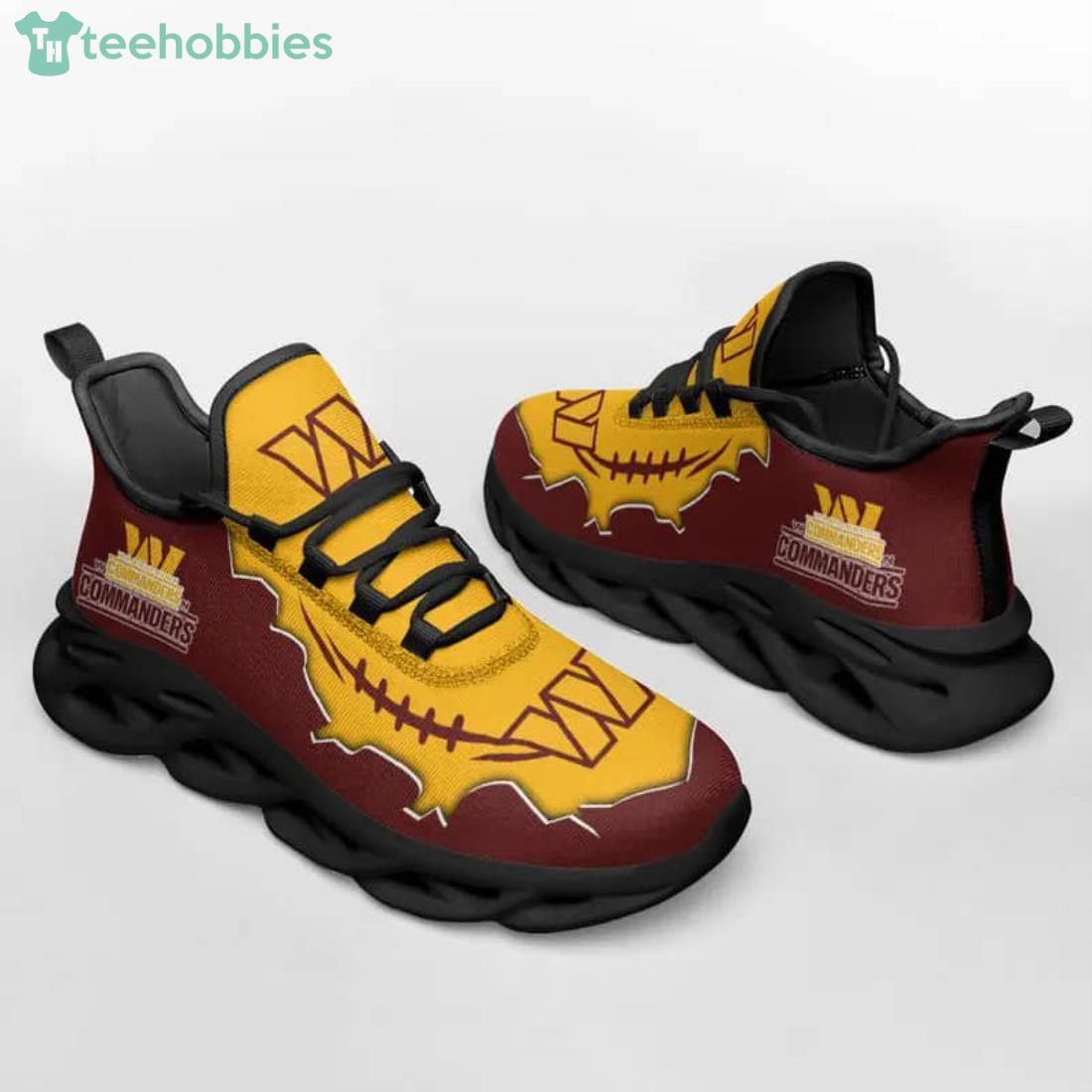 NFL Washington Commanders Brown Yellow Logo Max Soul Running Shoes - T- shirts Low Price