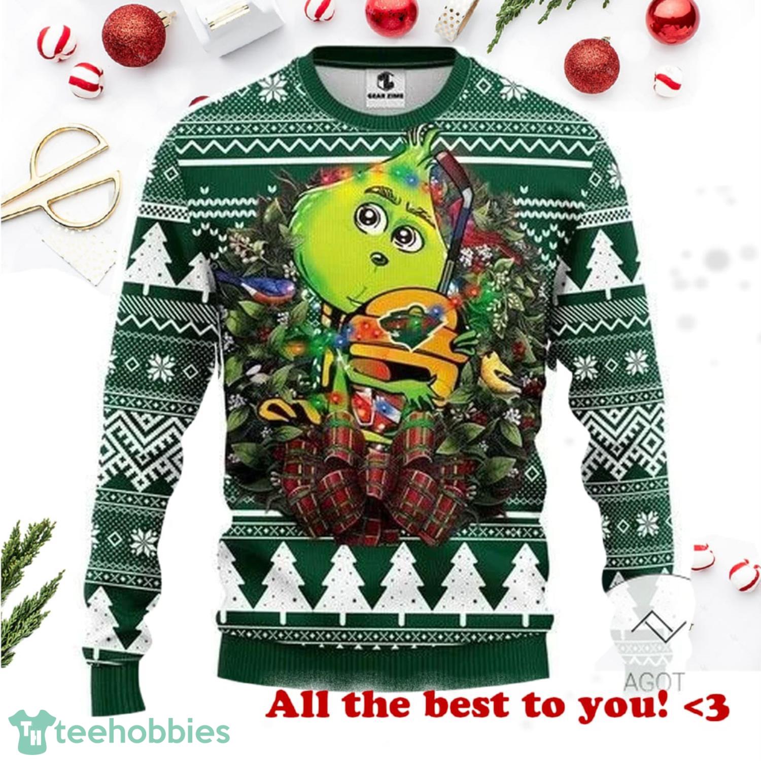 NHL Edmonton Oilers Funny Grinch Christmas Ugly 3D Sweater For Men And Women  Gift Ugly Christmas - Banantees