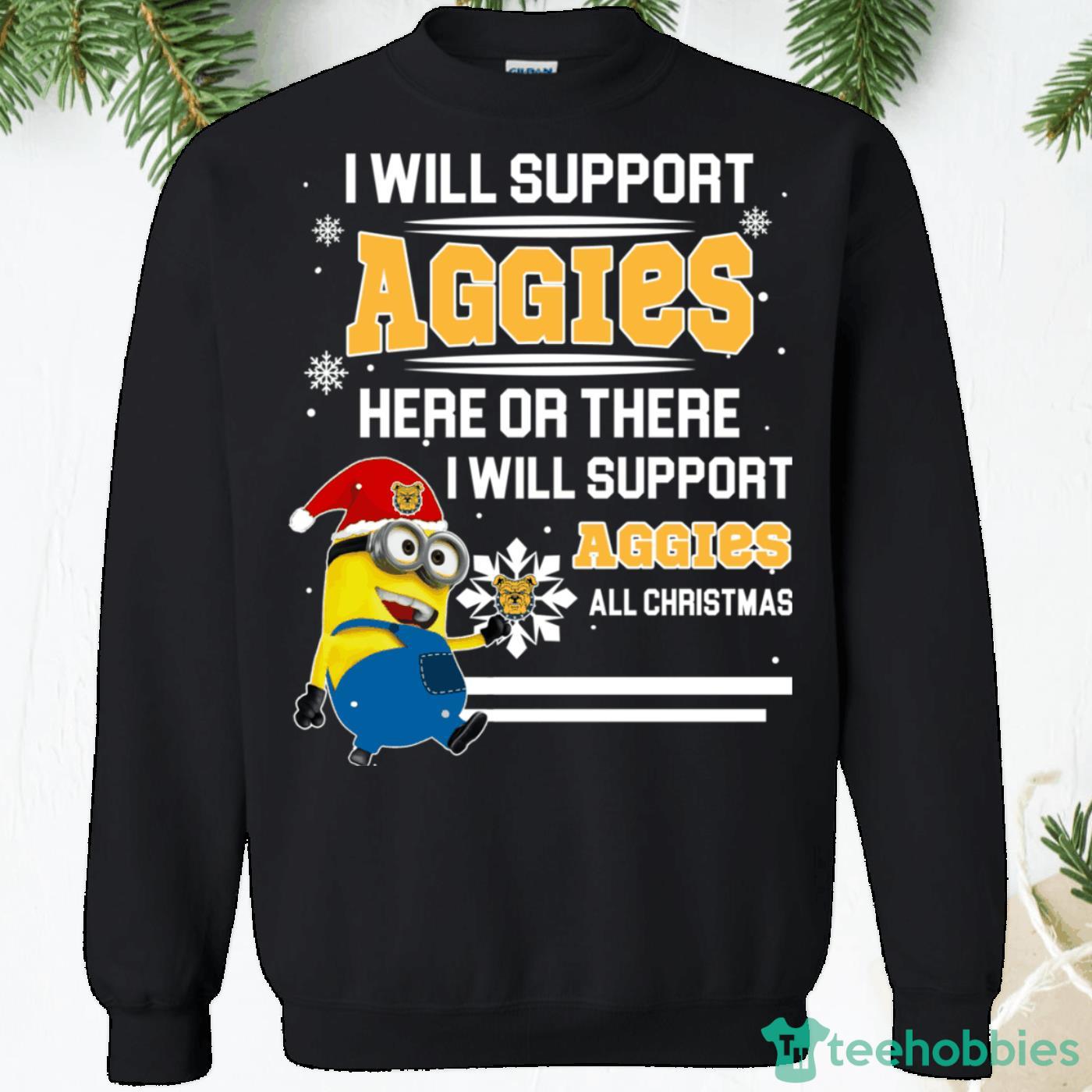 North Carolina AT Aggies Minion Christmas Sweatshirt Product Photo 1