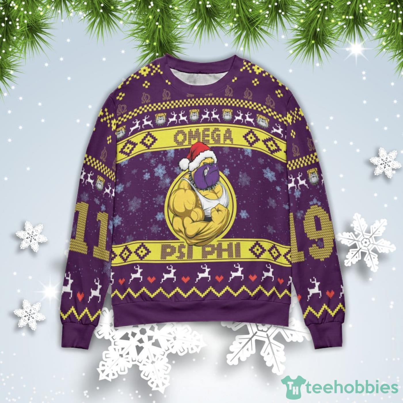Omega Psi Phi Christmas Gift Ugly Christmas Sweater Product Photo 1