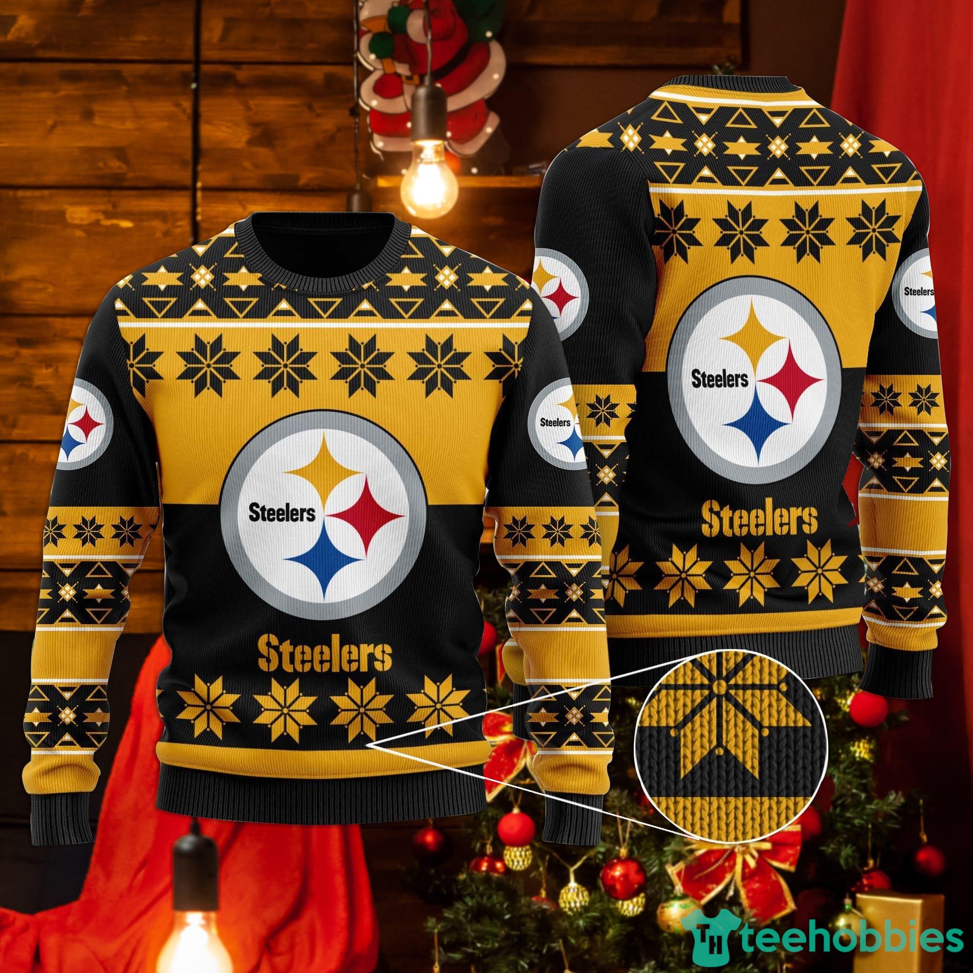 Christmas Gift Pittsburgh Steelers Christmas Snowflakes Pattern 3D Ugly  Christmas Sweater For Men And Women