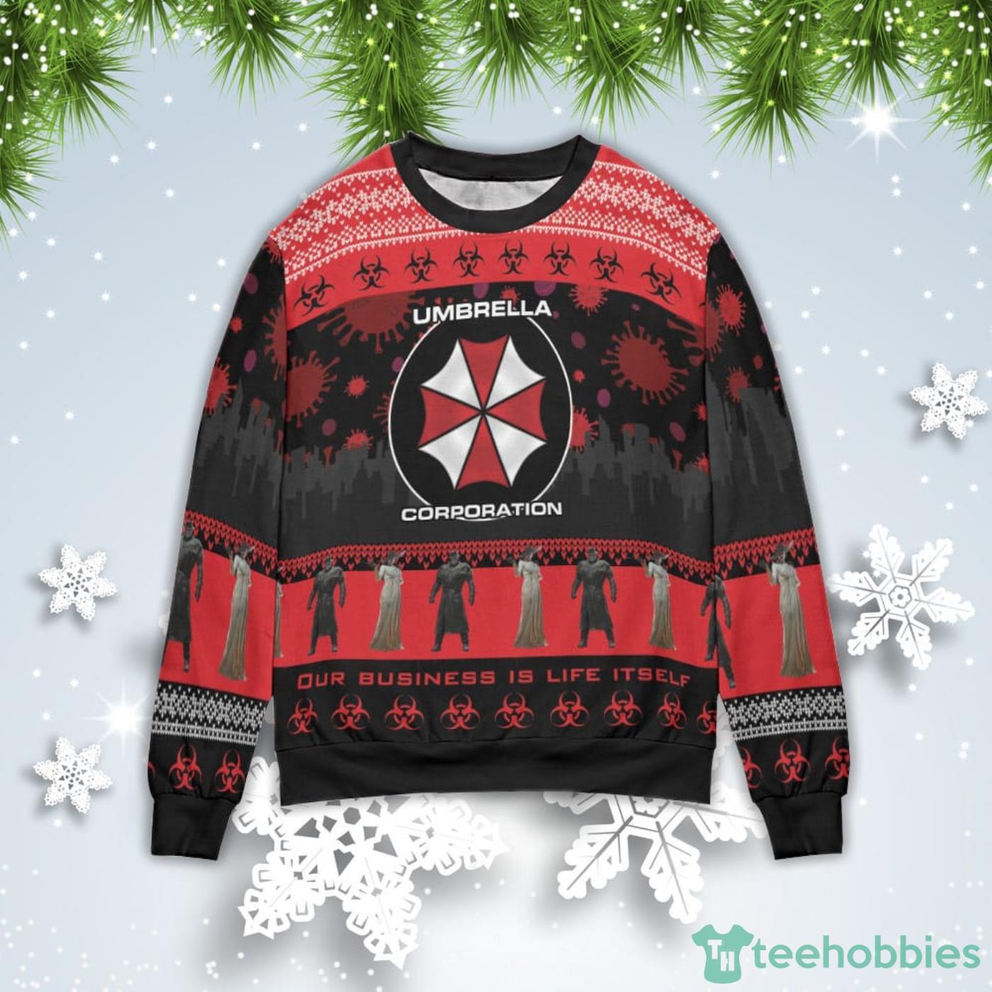 Resident Evil Umbrella Corporation Christmas Gift Ugly Christmas Sweater Product Photo 1