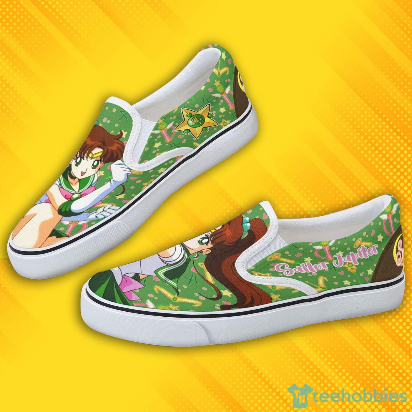Sailor Jupiter Custom Sailor Moon Anime Slip On Shoes image Sailor Jupiter Custom Sailor Moon Anime Slip On Shoes Product Photo 3