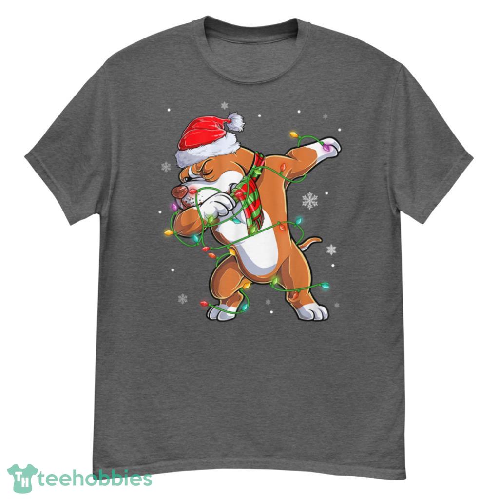 Santa Pitbull Dog Merry Boxmas Christmas Shirt - G500 Men’s Classic T-Shirt-1
