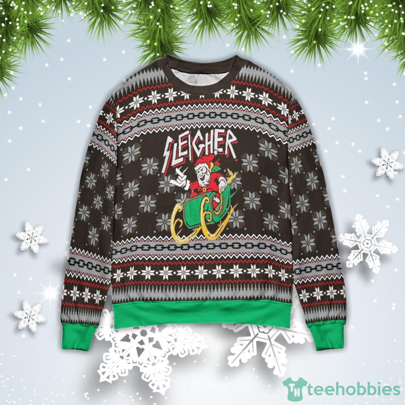 Santa Sleigher Christmas Gift Ugly Christmas Sweater Product Photo 1