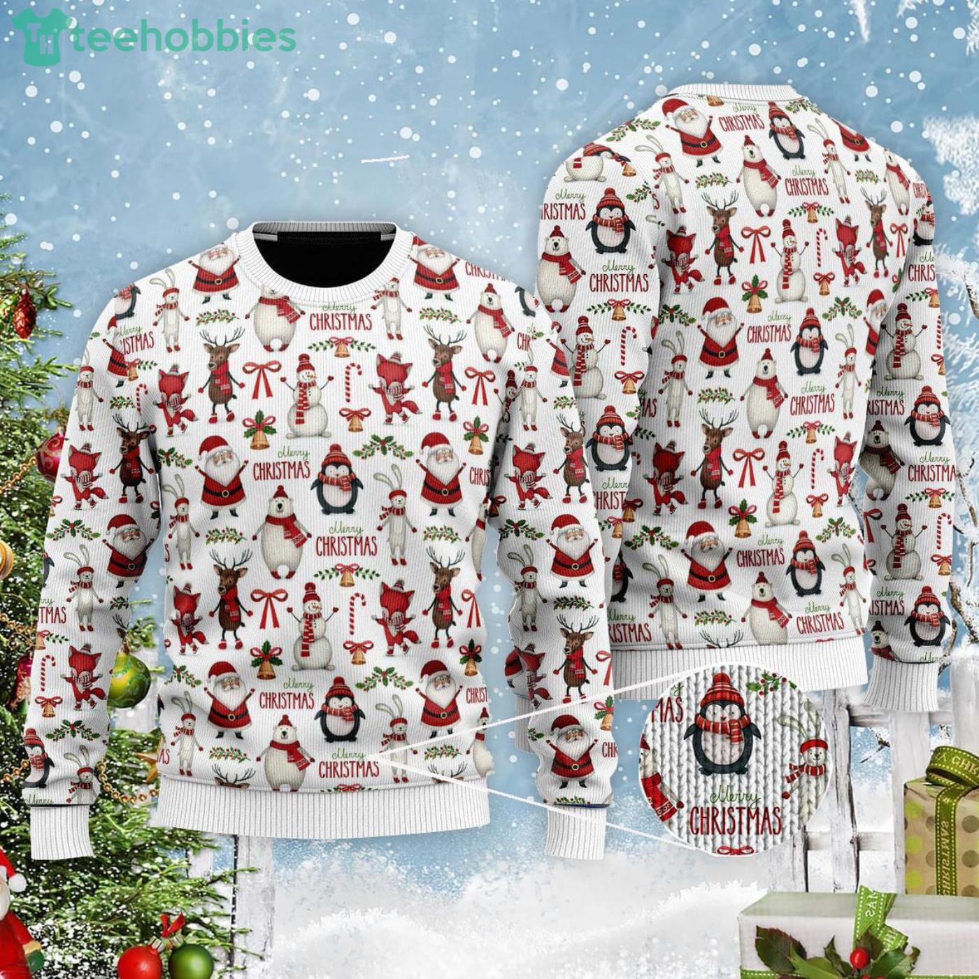 Snowman Family Happy Ugly Christmas Sweater - Anynee