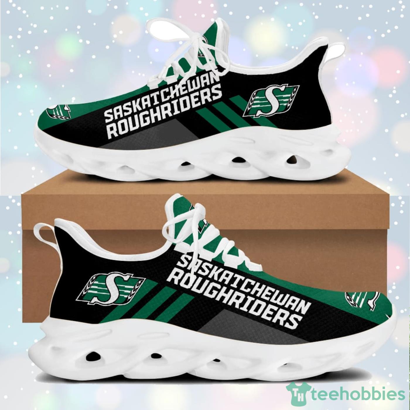 Saskatchewan Roughriders Green Striped Max Soul Sneaker Running Shoes For Fans image Saskatchewan Roughriders Green Striped Max Soul Sneaker Running Shoes For Fans Product Photo 2