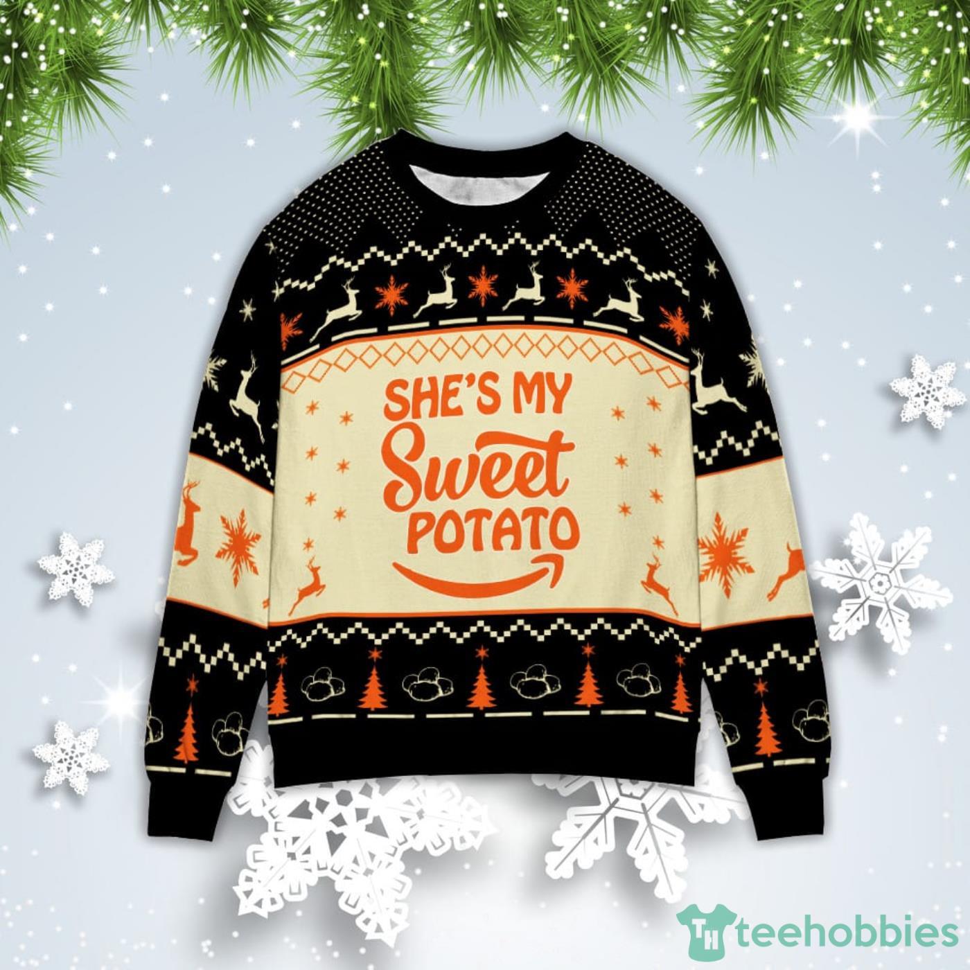 She’s My Sweet Potato Christmas Gift Ugly Christmas Sweater Product Photo 1