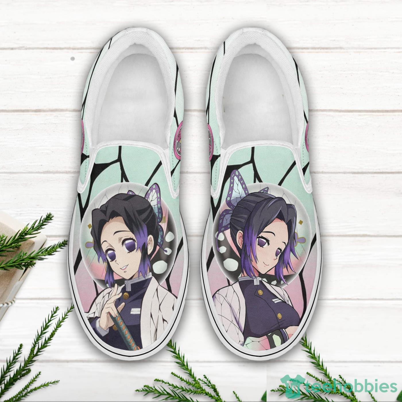 Shinobu Kocho Shoes Custom KNY Anime Slip On Shoes