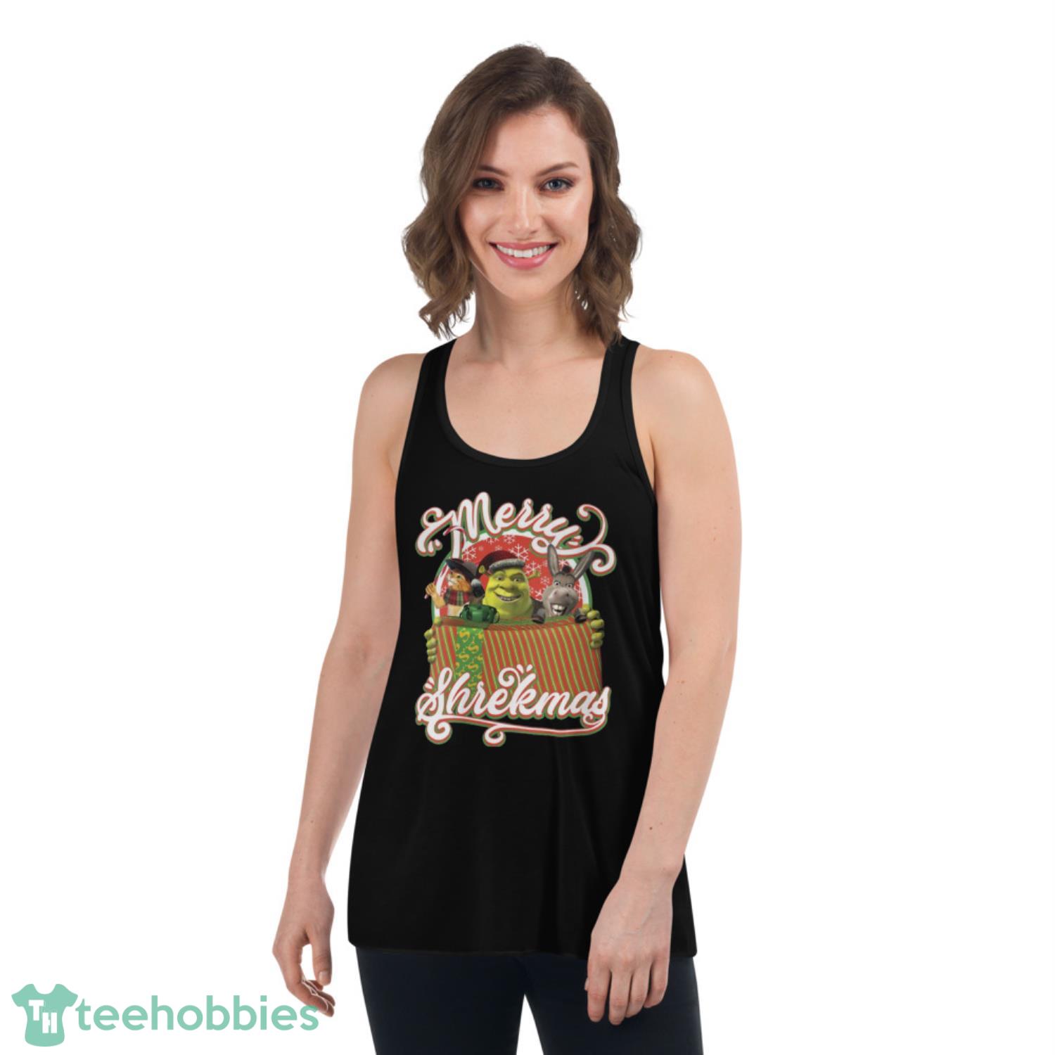 Shrek Meme Merry Christmas Shirt - Womens Flowy Racerback Tank Shrek Meme Merry Christmas Shirt - Womens Flowy Racerback Tank