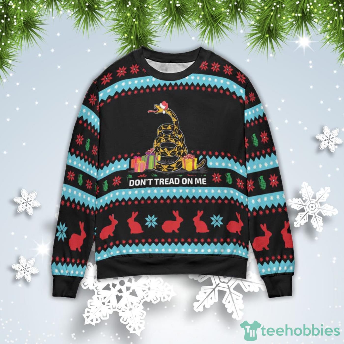 Snake Don’t Tread On Me Christmas Gift Ugly Christmas Sweater Product Photo 1