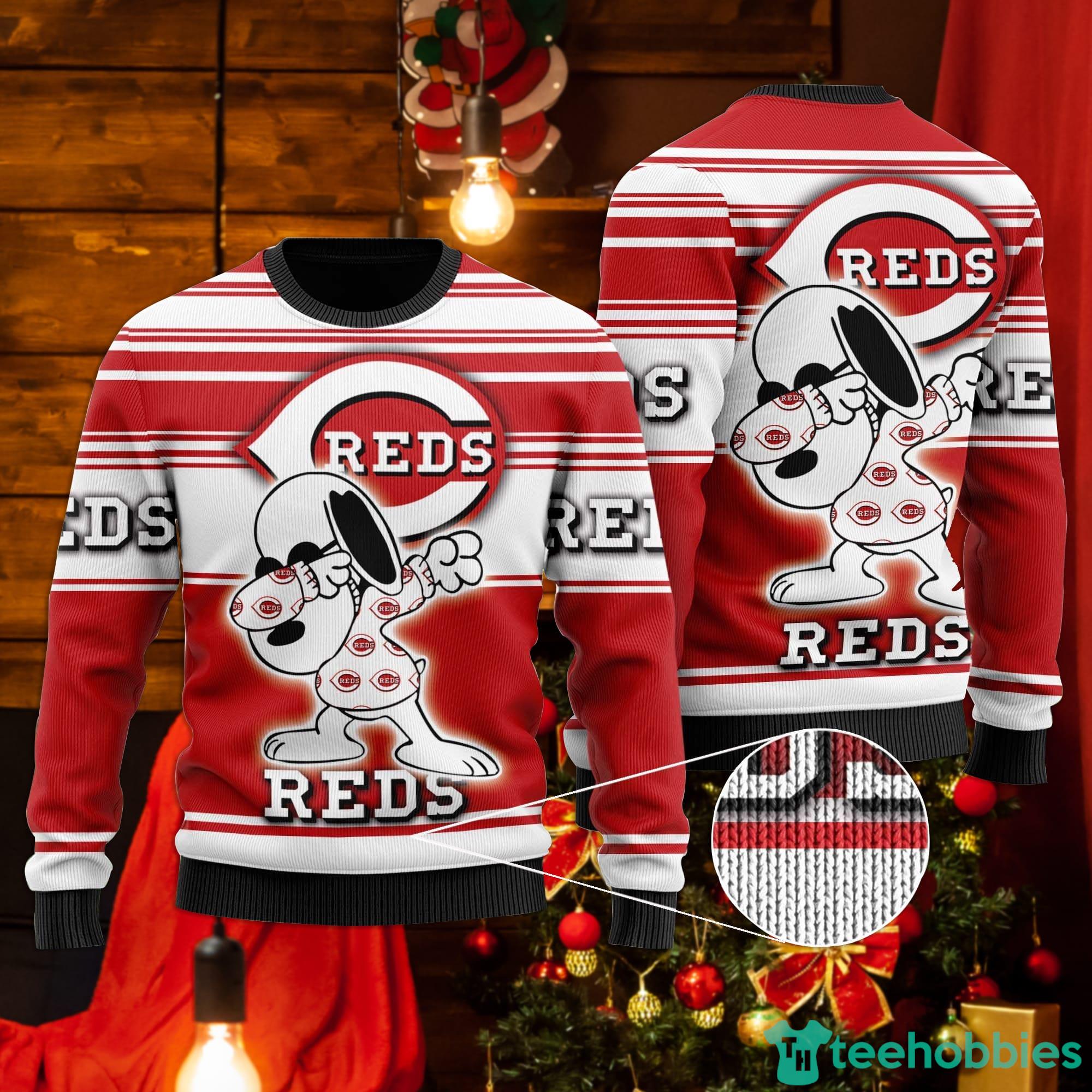 Snoopy Love Cincinnati Reds Ugly Christmas Sweater Product Photo 1
