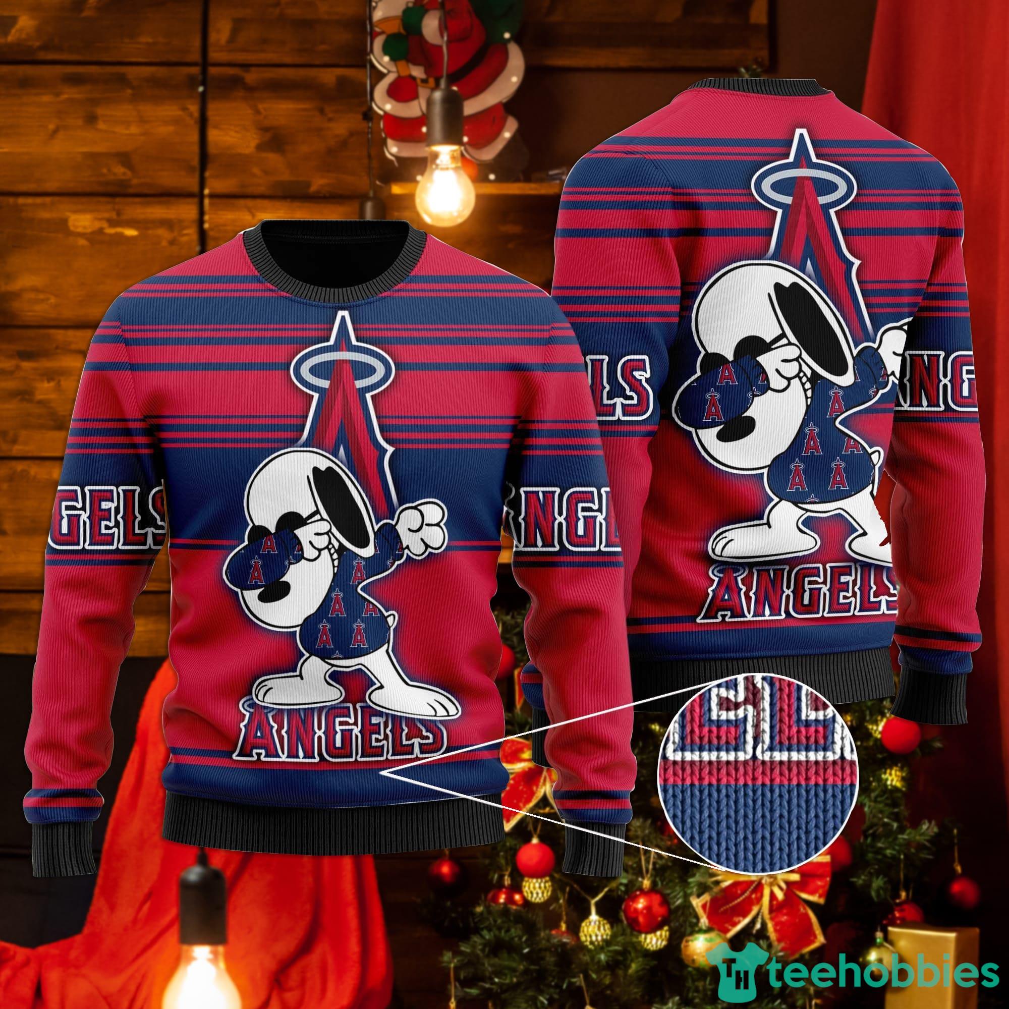 Snoopy Love Los Angeles Angels Ugly Christmas Sweater Product Photo 1