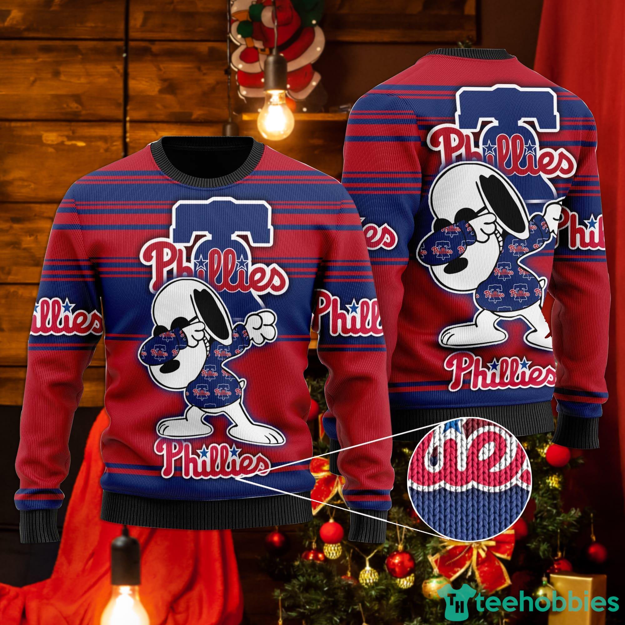 Snoopy Love Philadelphia Phillies Ugly Christmas Sweater Product Photo 1