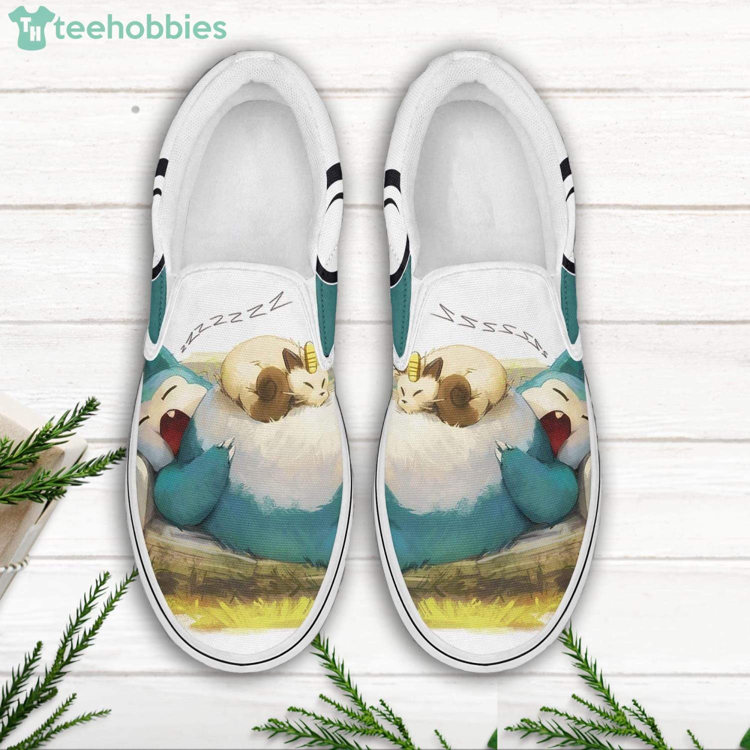 Snorlax X Meowth Custom Pokemon Shoes Anime Lover Slip On Shoes