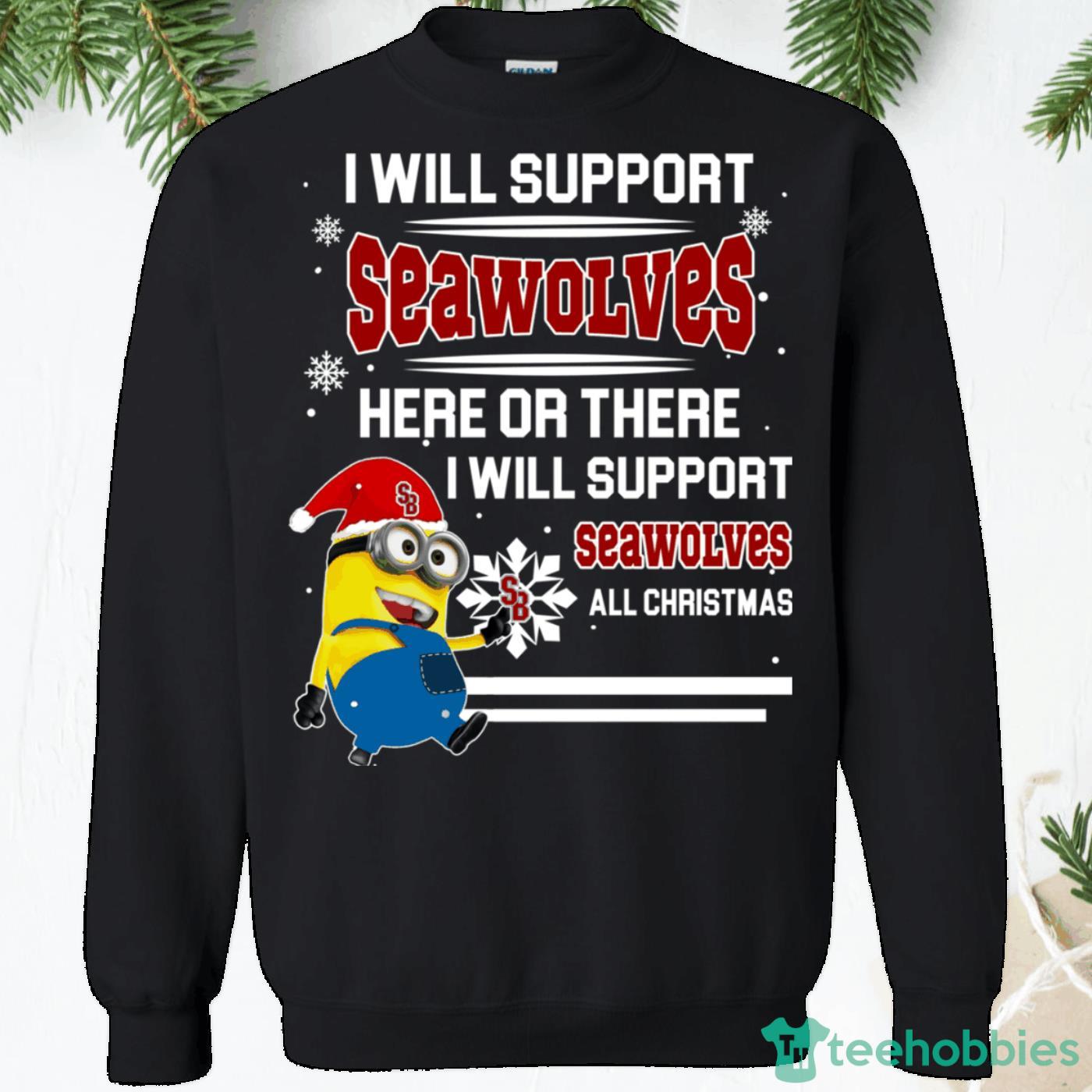Stony Brook Seawolves Minion Christmas Sweatshirt - stony-brook-seawolves-minion-christmas-sweatshirt-1
