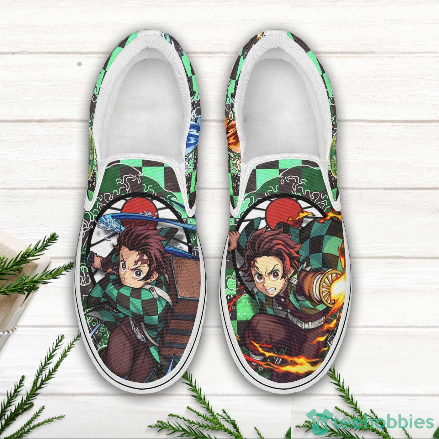 Tanjiro Kamado Shoes Custom KNY Anime Slip On Shoes