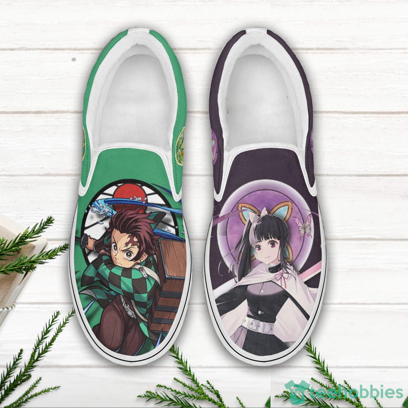 Tanjiro x Kanao Shoes Custom KNY Anime Slip On Shoes