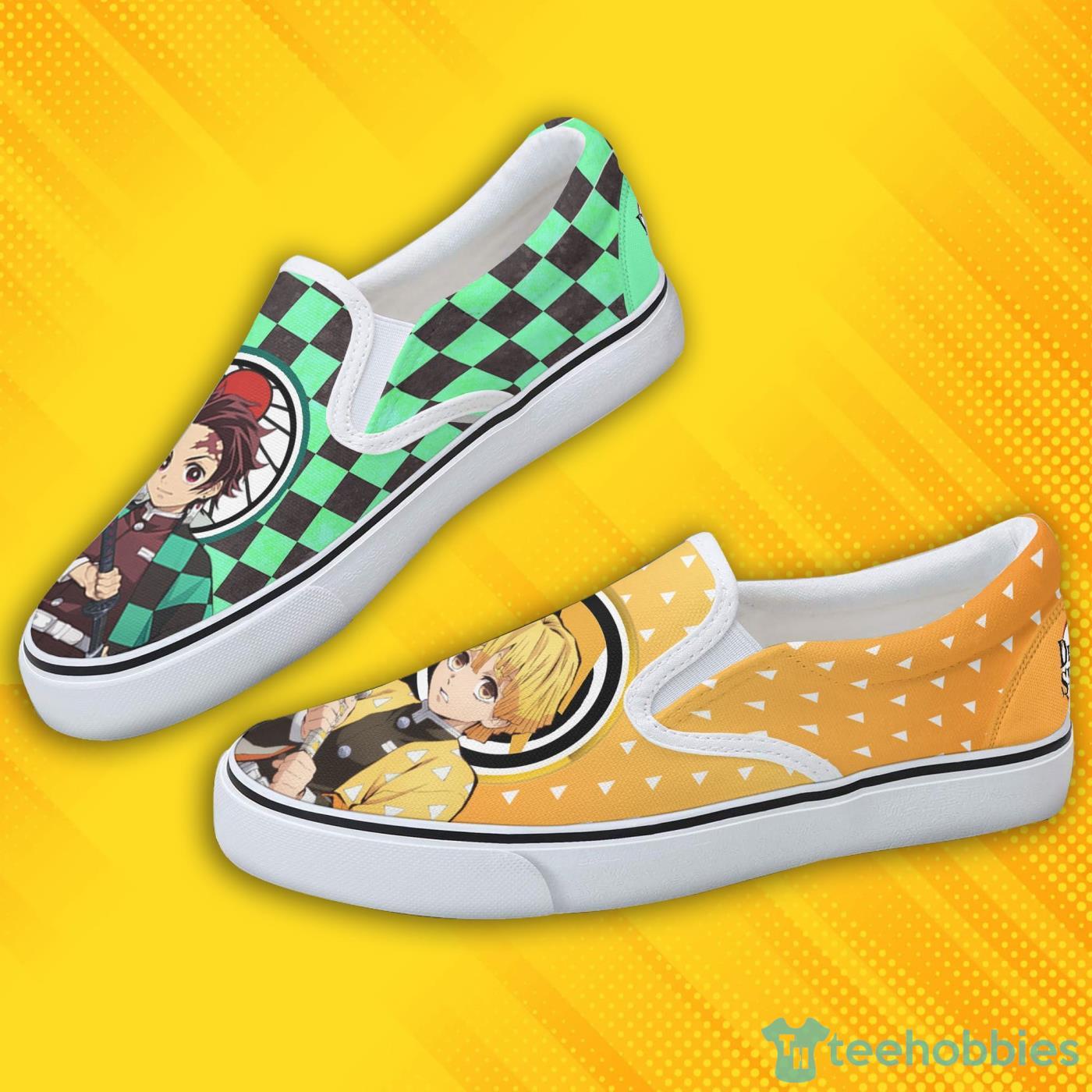 Tanjiro x Zenitsu Shoes Custom KNY Anime Slip On Shoes