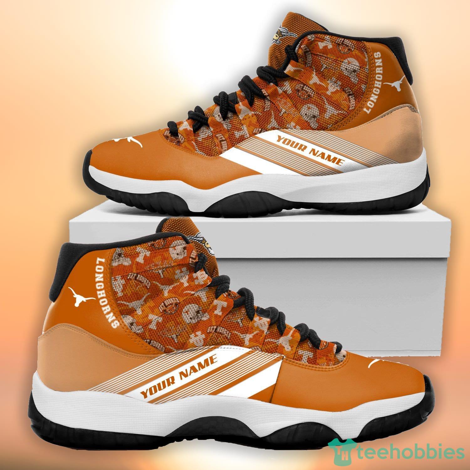 Custom Name Texas Longhorns Air Jordan 13 Sneaker Shoes - Banantees