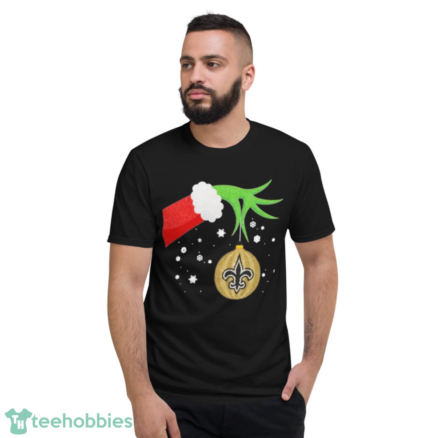 Grinch hand holding Louis Vuitton Ornament shirt, sweater, hoodie